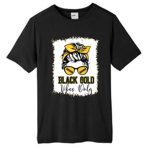 Black Gold Vibes Only Football Women Leopard Football Tall Fusion ChromaSoft Performance T-Shirt