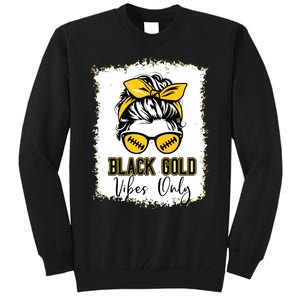 Black Gold Vibes Only Football Women Leopard Football Tall Sweatshirt