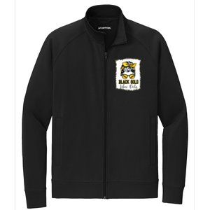 Black Gold Vibes Only Football Women Leopard Football Stretch Full-Zip Cadet Jacket