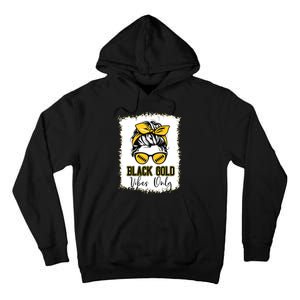 Black Gold Vibes Only Football Women Leopard Football Tall Hoodie