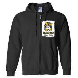 Black Gold Vibes Only Football Women Leopard Football Full Zip Hoodie