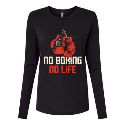 Boxing Gloves Vintage No Boxing No Life Gift Womens Cotton Relaxed Long Sleeve T-Shirt