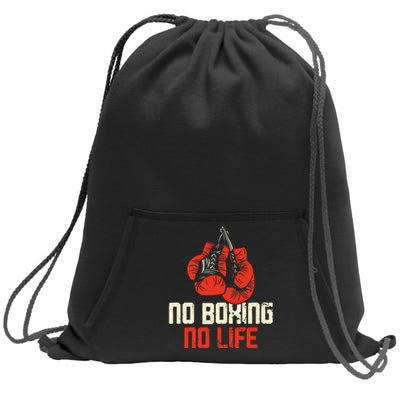 Boxing Gloves Vintage No Boxing No Life Gift Sweatshirt Cinch Pack Bag