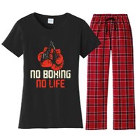 Boxing Gloves Vintage No Boxing No Life Gift Women's Flannel Pajama Set