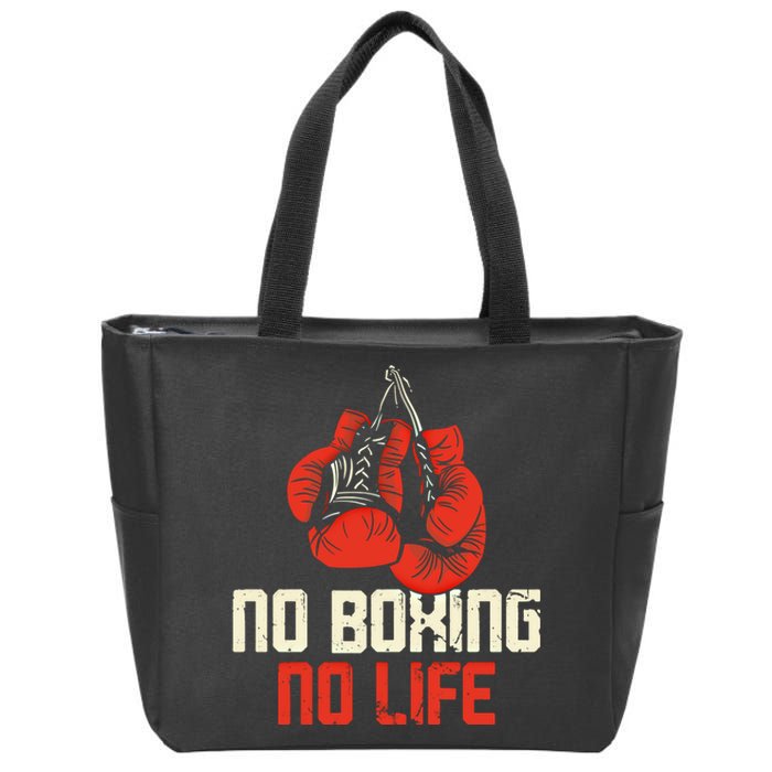 Boxing Gloves Vintage No Boxing No Life Gift Zip Tote Bag