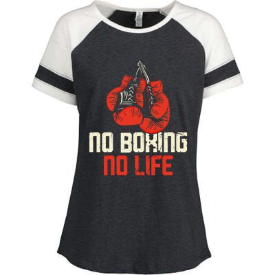 Boxing Gloves Vintage No Boxing No Life Gift Enza Ladies Jersey Colorblock Tee