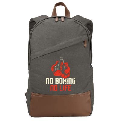 Boxing Gloves Vintage No Boxing No Life Gift Cotton Canvas Backpack