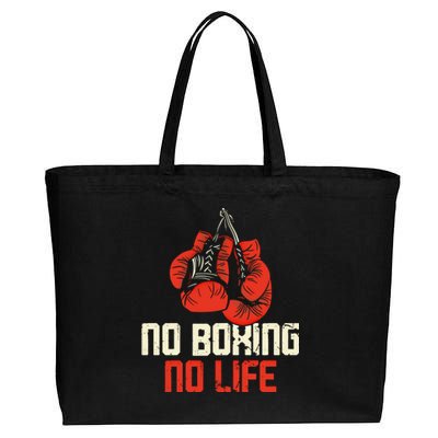 Boxing Gloves Vintage No Boxing No Life Gift Cotton Canvas Jumbo Tote