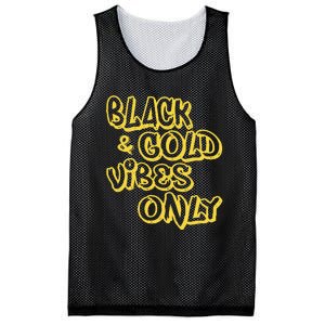 Black Gold Vibes Only Mesh Reversible Basketball Jersey Tank