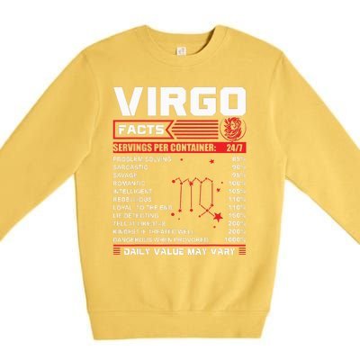 Birthday Gifts Virgo Facts Premium Crewneck Sweatshirt