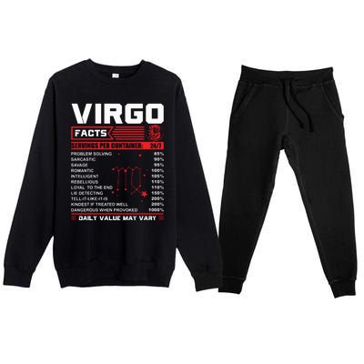 Birthday Gifts Virgo Facts Premium Crewneck Sweatsuit Set