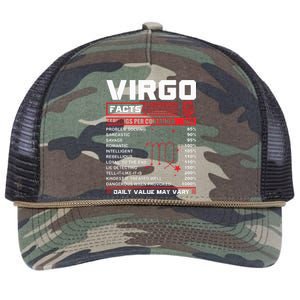 Birthday Gifts Virgo Facts Retro Rope Trucker Hat Cap