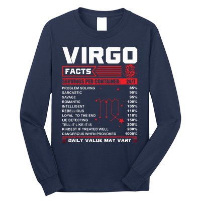 Birthday Gifts Virgo Facts Long Sleeve Shirt