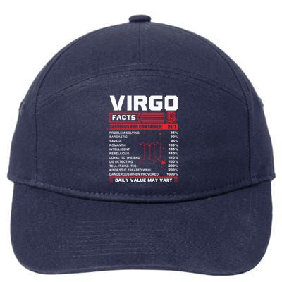 Birthday Gifts Virgo Facts 7-Panel Snapback Hat