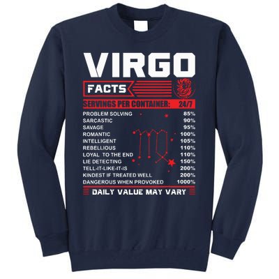 Birthday Gifts Virgo Facts Tall Sweatshirt