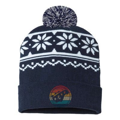 Bass Guitar Vintage Retro Funny Bass Player Bassist Gift USA-Made Snowflake Beanie