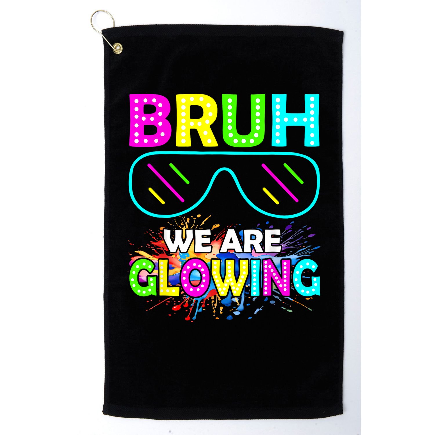 bruh glowing vintage Golf Towel