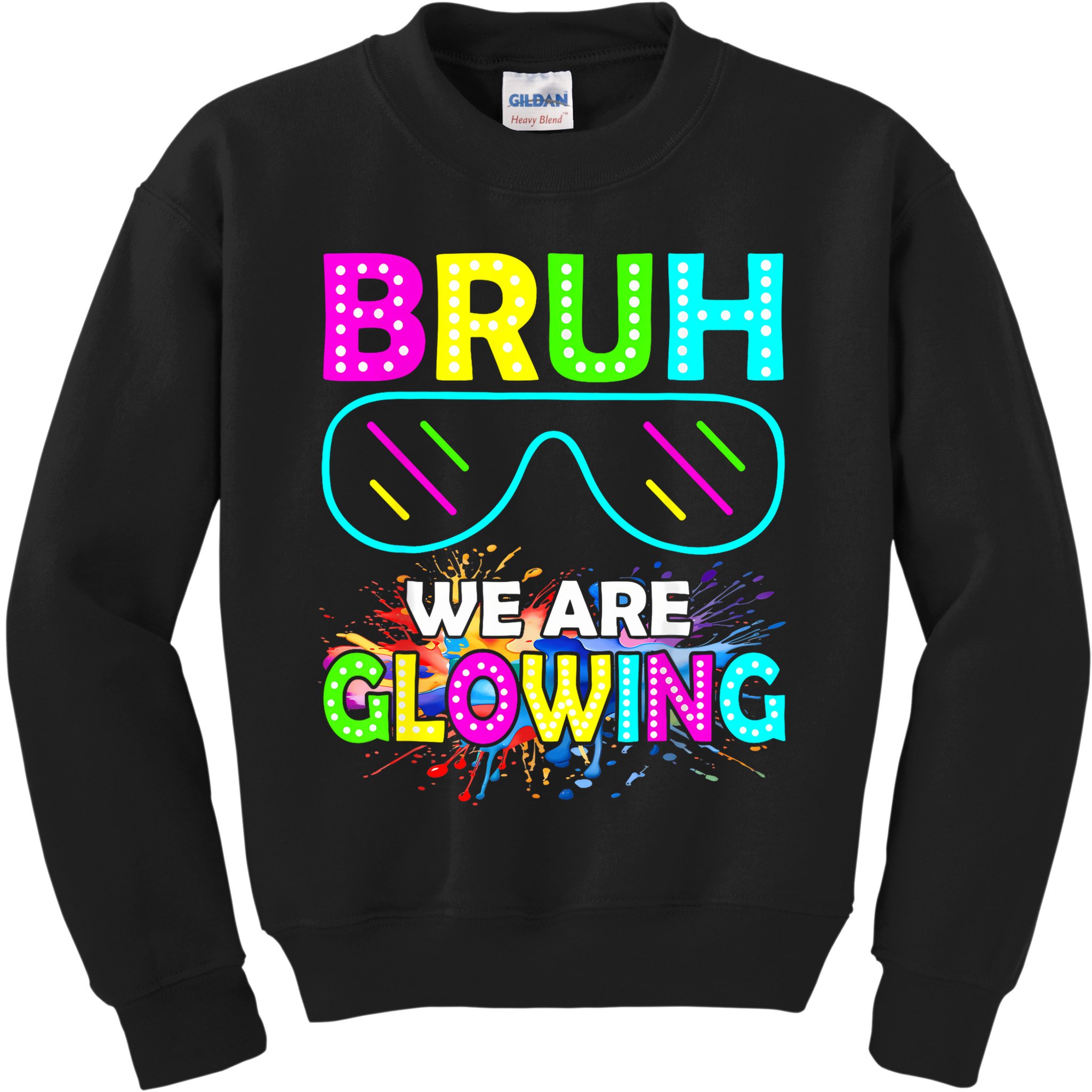 bruh glowing vintage Kids Sweatshirt