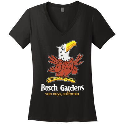 Bush Gardens Van Nuys Amusement Park Vintage Women's V-Neck T-Shirt