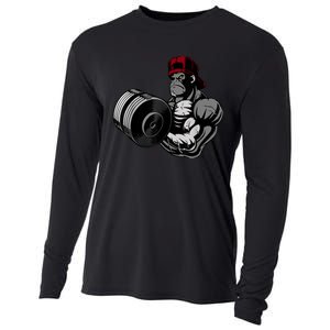 Bodybuilding Gorilla Vegan Workout Gym Bodybuilder Cooling Performance Long Sleeve Crew