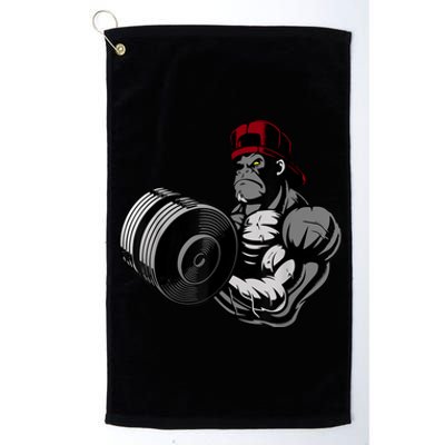 Bodybuilding Gorilla Vegan Workout Gym Bodybuilder Platinum Collection Golf Towel