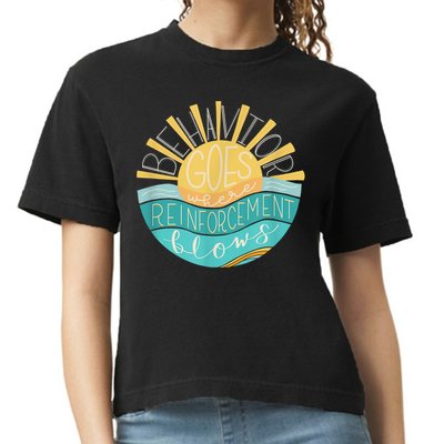 Behavior Goes Where Reinforcement Flows BCBA RBT SPED Para Comfort Colors Boxy T-Shirt