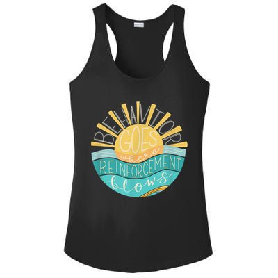 Behavior Goes Where Reinforcement Flows BCBA RBT SPED Para Ladies PosiCharge Competitor Racerback Tank