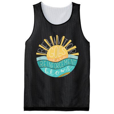 Behavior Goes Where Reinforcement Flows BCBA RBT SPED Para Mesh Reversible Basketball Jersey Tank