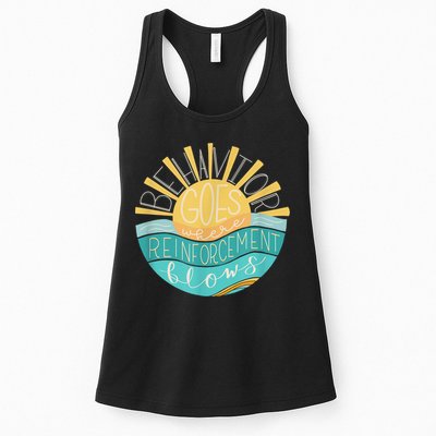 Behavior Goes Where Reinforcement Flows BCBA RBT SPED Para Womens Tank Top