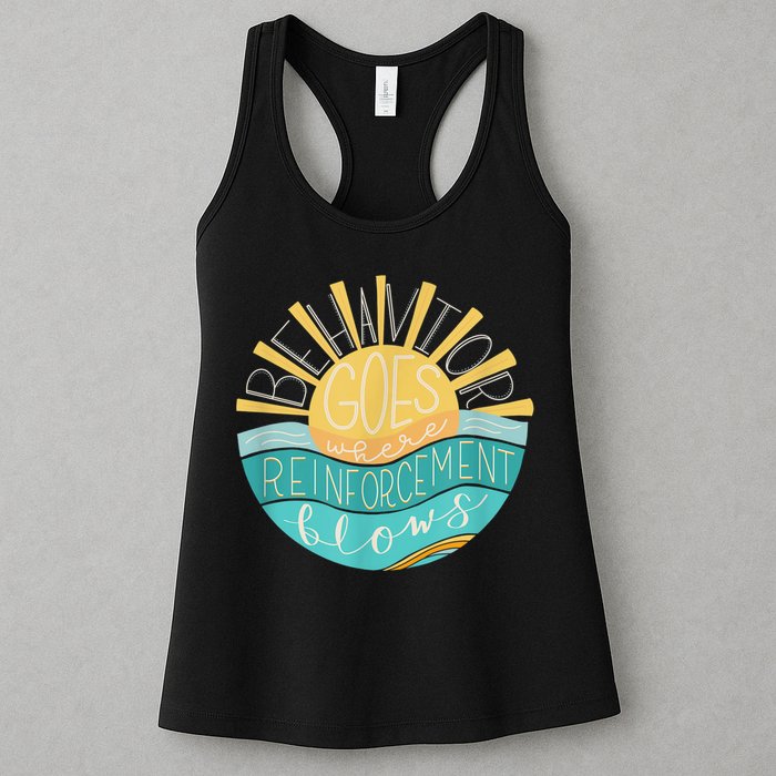 Behavior Goes Where Reinforcement Flows BCBA RBT SPED Para Womens Tank Top