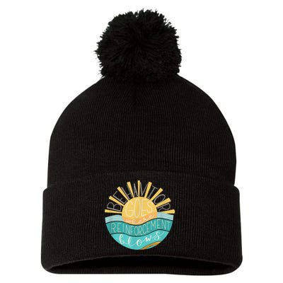 Behavior Goes Where Reinforcement Flows BCBA RBT SPED Para Pom Pom 12in Knit Beanie