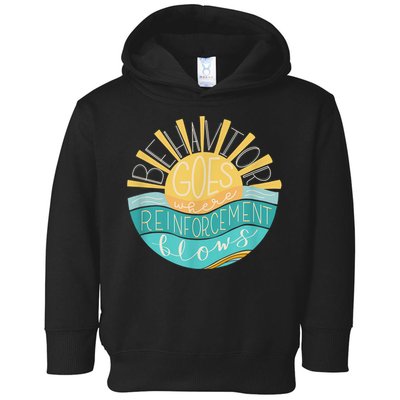 Behavior Goes Where Reinforcement Flows BCBA RBT SPED Para Toddler Hoodie
