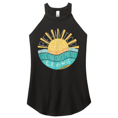 Behavior Goes Where Reinforcement Flows BCBA RBT SPED Para Women's Perfect Tri Rocker Tank