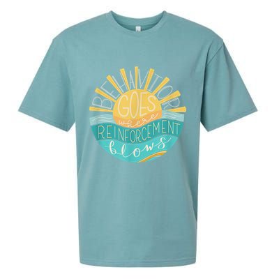 Behavior Goes Where Reinforcement Flows BCBA RBT SPED Para Sueded Cloud Jersey T-Shirt