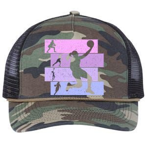 Basketball Girl Wo Retro Rope Trucker Hat Cap