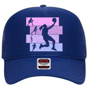 Basketball Girl Wo High Crown Mesh Back Trucker Hat