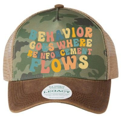 Behavior Goes Where Reinforcement Flows Retro BCBA ABA Legacy Tie Dye Trucker Hat