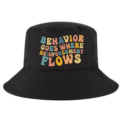 Behavior Goes Where Reinforcement Flows Retro BCBA ABA Cool Comfort Performance Bucket Hat