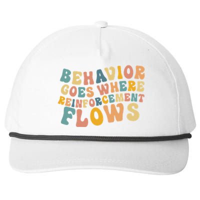 Behavior Goes Where Reinforcement Flows Retro BCBA ABA Snapback Five-Panel Rope Hat