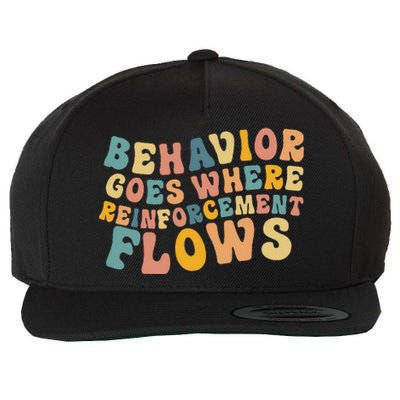 Behavior Goes Where Reinforcement Flows Retro BCBA ABA Wool Snapback Cap