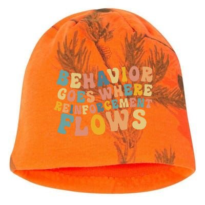 Behavior Goes Where Reinforcement Flows Retro BCBA ABA Kati - Camo Knit Beanie