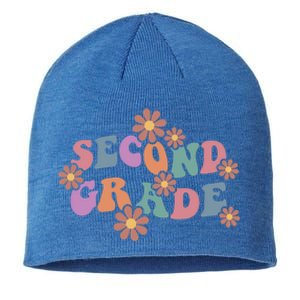 Boho Groovy Wavy Second Grade Cute Gift Sustainable Beanie