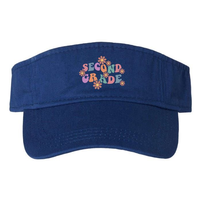 Boho Groovy Wavy Second Grade Cute Gift Valucap Bio-Washed Visor