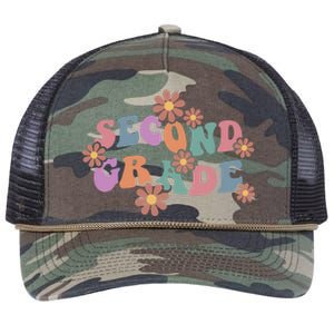 Boho Groovy Wavy Second Grade Cute Gift Retro Rope Trucker Hat Cap