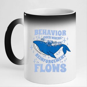 Behavior Goes Where Reinforcement Flows Behavior Analyst 11oz Black Color Changing Mug