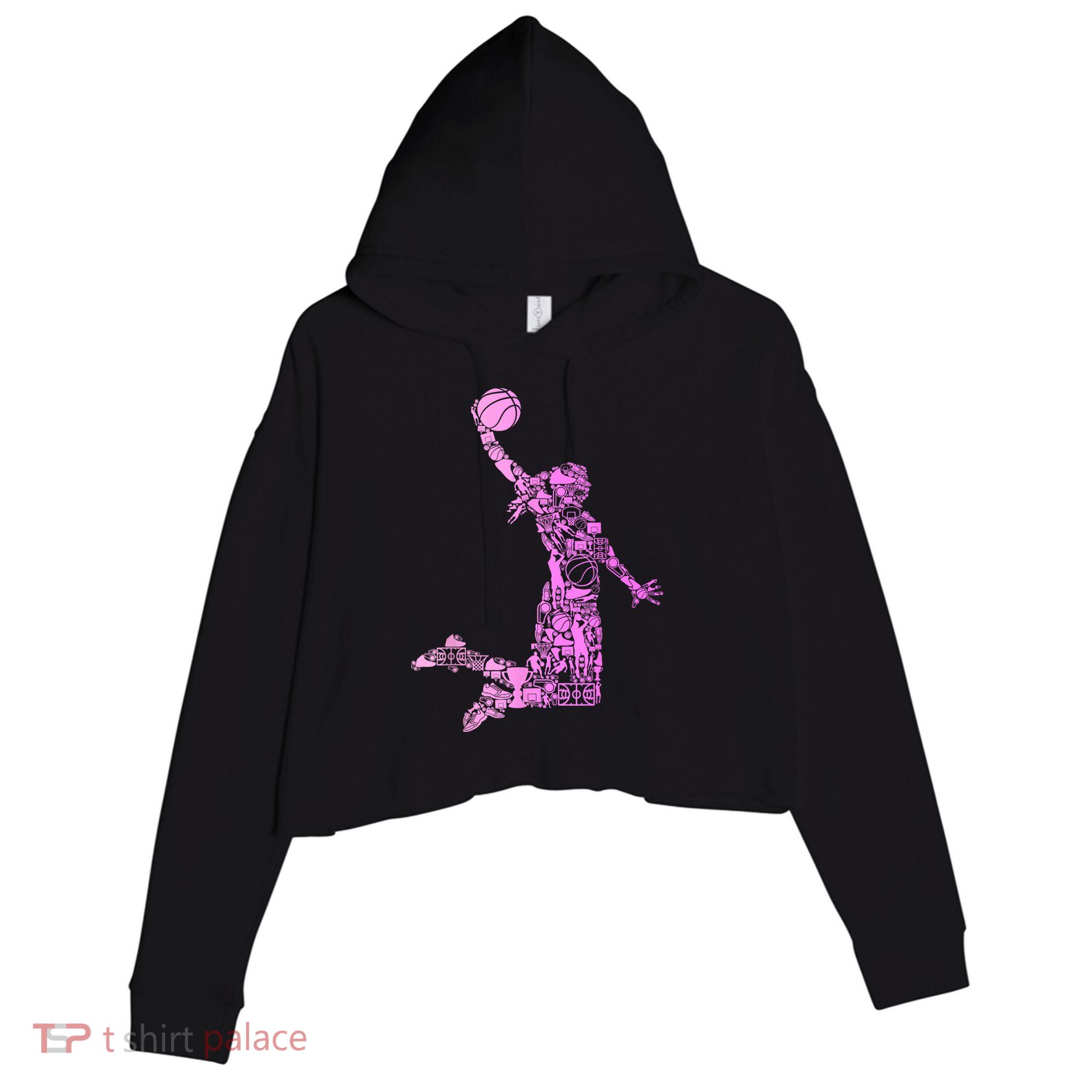 Basketball Girl Women Crop Fleece Hoodie
