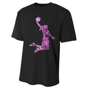 Basketball Girl Women Performance Sprint T-Shirt