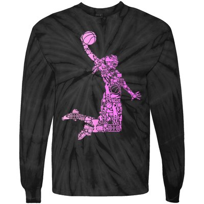 Basketball Girl Women Tie-Dye Long Sleeve Shirt