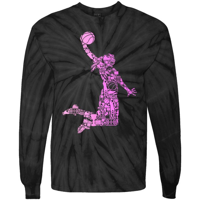 Basketball Girl Women Tie-Dye Long Sleeve Shirt