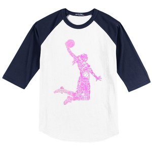 Basketball Girl Women Baseball Sleeve Shirt